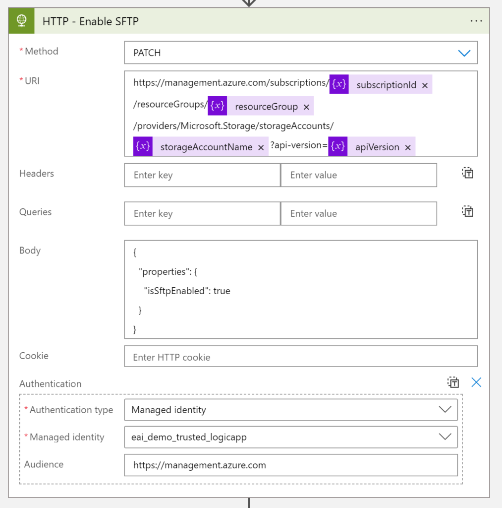 Automating Azure Storage SFTP disable with a Logic App - Microsoft ...